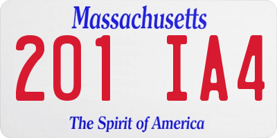 MA license plate 201IA4