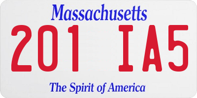 MA license plate 201IA5