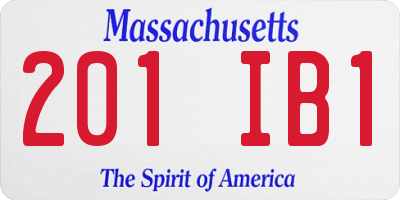 MA license plate 201IB1