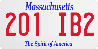 MA license plate 201IB2