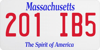 MA license plate 201IB5