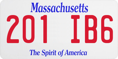 MA license plate 201IB6