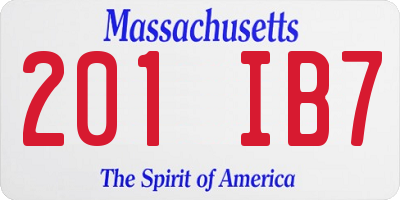 MA license plate 201IB7