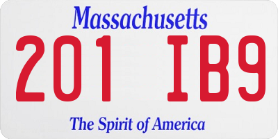 MA license plate 201IB9