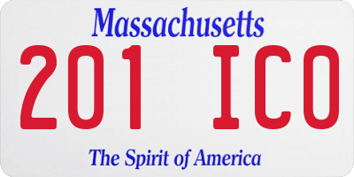 MA license plate 201IC0