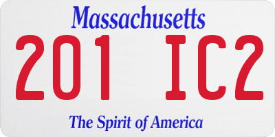 MA license plate 201IC2