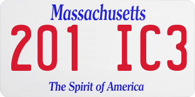 MA license plate 201IC3