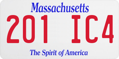 MA license plate 201IC4