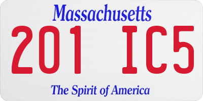 MA license plate 201IC5