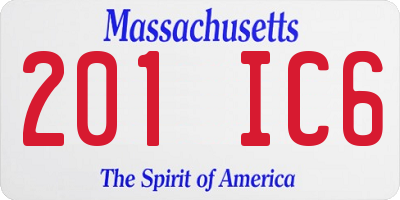MA license plate 201IC6