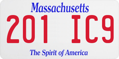 MA license plate 201IC9