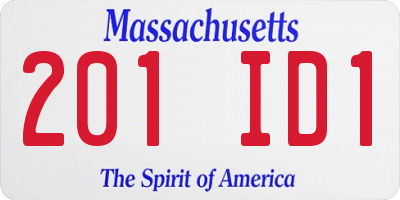 MA license plate 201ID1