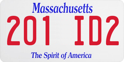 MA license plate 201ID2