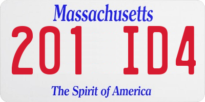 MA license plate 201ID4