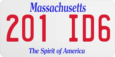 MA license plate 201ID6