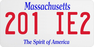 MA license plate 201IE2