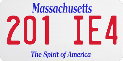 MA license plate 201IE4