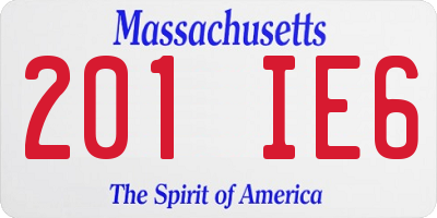 MA license plate 201IE6