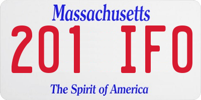 MA license plate 201IF0