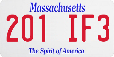 MA license plate 201IF3