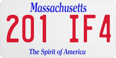 MA license plate 201IF4