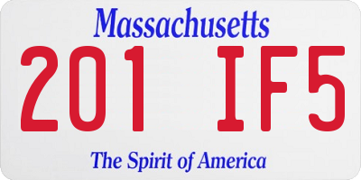 MA license plate 201IF5