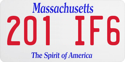 MA license plate 201IF6