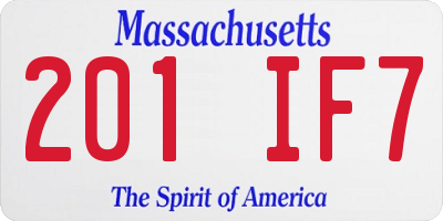MA license plate 201IF7