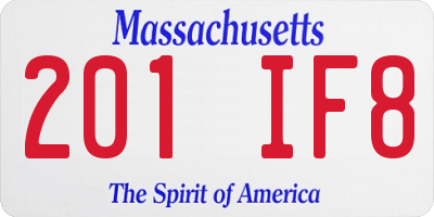 MA license plate 201IF8