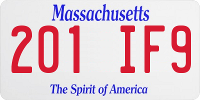 MA license plate 201IF9