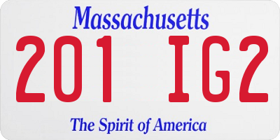 MA license plate 201IG2