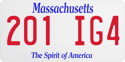 MA license plate 201IG4