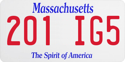 MA license plate 201IG5