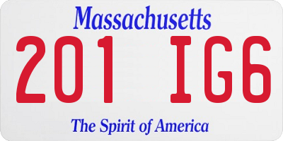 MA license plate 201IG6