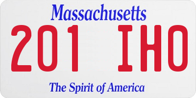 MA license plate 201IH0