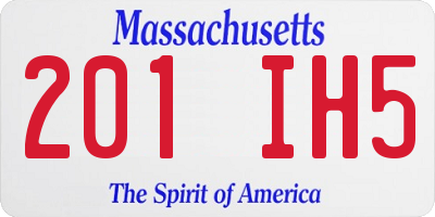 MA license plate 201IH5