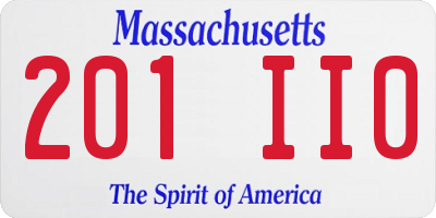 MA license plate 201II0