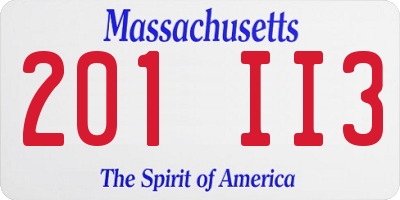 MA license plate 201II3