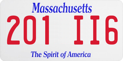 MA license plate 201II6