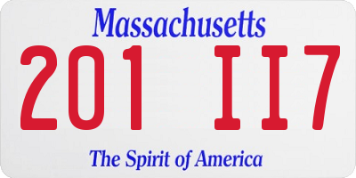MA license plate 201II7