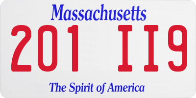 MA license plate 201II9