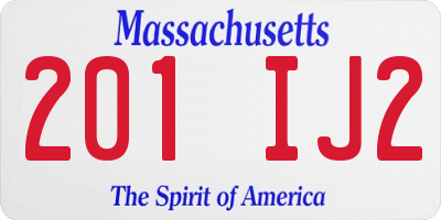 MA license plate 201IJ2