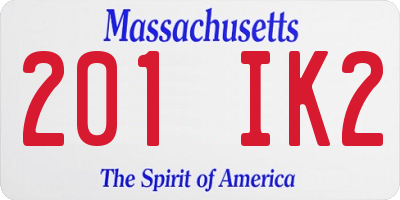 MA license plate 201IK2