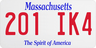 MA license plate 201IK4