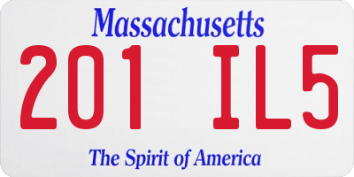MA license plate 201IL5