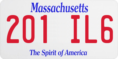 MA license plate 201IL6