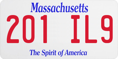 MA license plate 201IL9