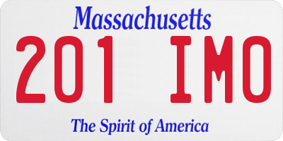 MA license plate 201IM0