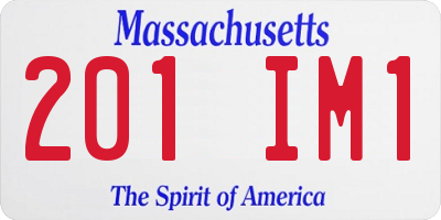MA license plate 201IM1