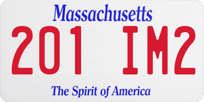 MA license plate 201IM2